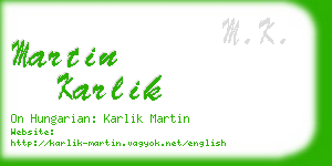 martin karlik business card